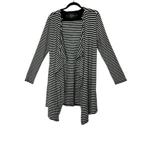 Soma Cardigan Women's Medium‎ French Terry Striped Wrap Loungewear Relaxed